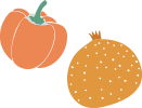 かぼちゃと玉ねぎのイラスト