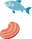 魚とお肉のイラスト